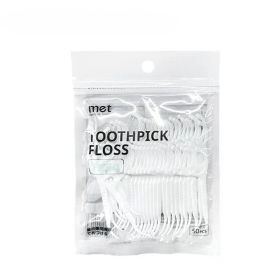 10Sets Portable Floss Holder Automatic Ejectable Includes 10Pcs Floss Organizer Press-on Carry-on Disposable Flossing Sticks (Color: 50Pcs Floss)