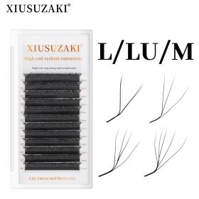 XIUSUZAKI L/LU/M Curl YY 3D 4D 5D W Shape Eyelash Extension Hand Woven Soft Light Natural Lashes Premade Volume Fan Eyelashes (Color: 4D, Curl, Thickness, Length: L, 0.07mm, 10mm)