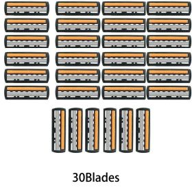 3-layer Manual Classic Razor Men Replacement Blade Shaver Shaving Safety Razor Facial Care Shaving Blades (Color: 30 blades)